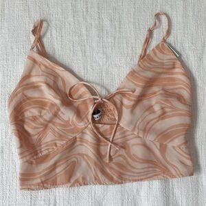 Abercrombie & Fitch Swirl Pattern Crop Top - Peach